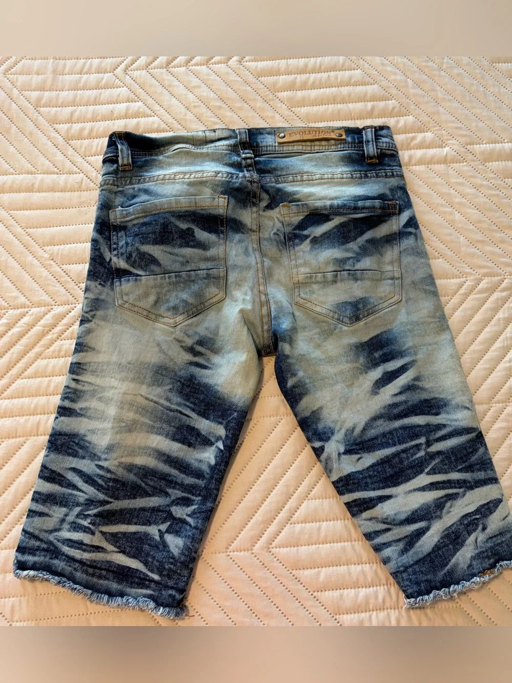 Evolution In Design Boys' Distressed Blue Denim Shorts Size 10